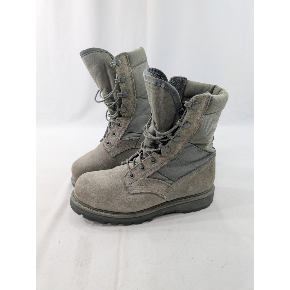 UFCW 8430‎ Military Combat Boots 7 R Steel Toe Vibram Sole Sage Green USA
